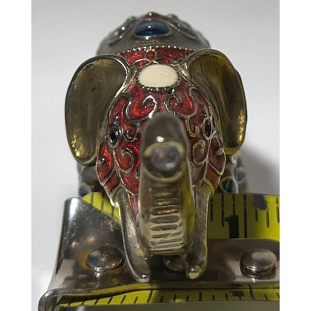 Trinket Elephant Box Magnetic Closure, Multicolor Rhinestones, 2.5